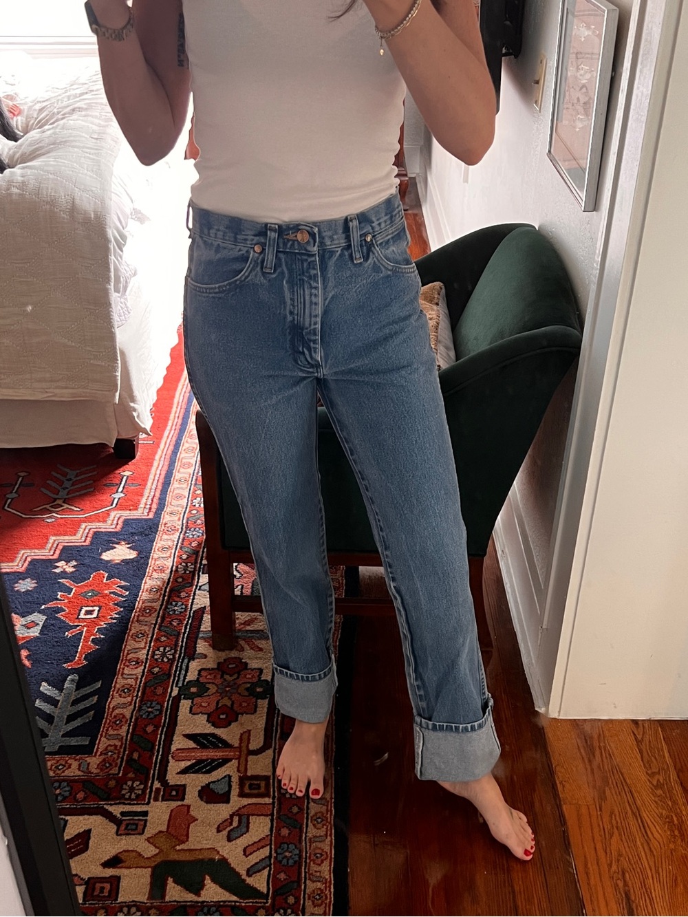 Vintage Wrangler Cuffed Denim Jeans